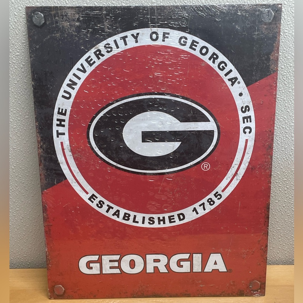 University of Georgia Metal Sign, 16”x12.5”. NCAA College. Made in USA.